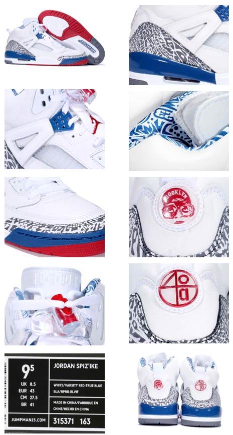 Authentic Air Jordan Spizike White Varsity Red True Blue Shoes - Click Image to Close